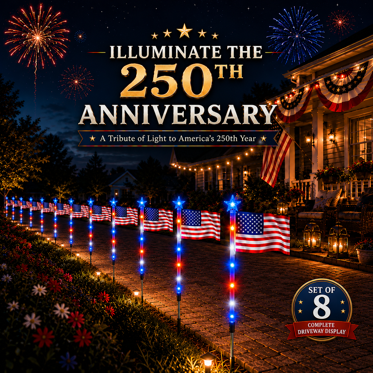 250th Anniversary Solar Flag Lights (Offer)