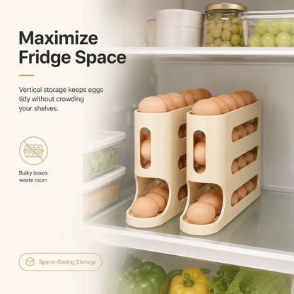 Convenient Rolling Egg Holder | Maximize Fridge Space ✨
