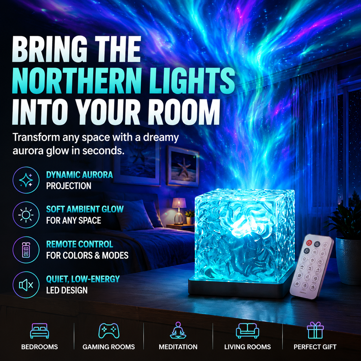 🔥LIMITED TIME 50% OFF! 🌌 Aurora Projector – Bring the Northern Lights Home ✨ (offer)
