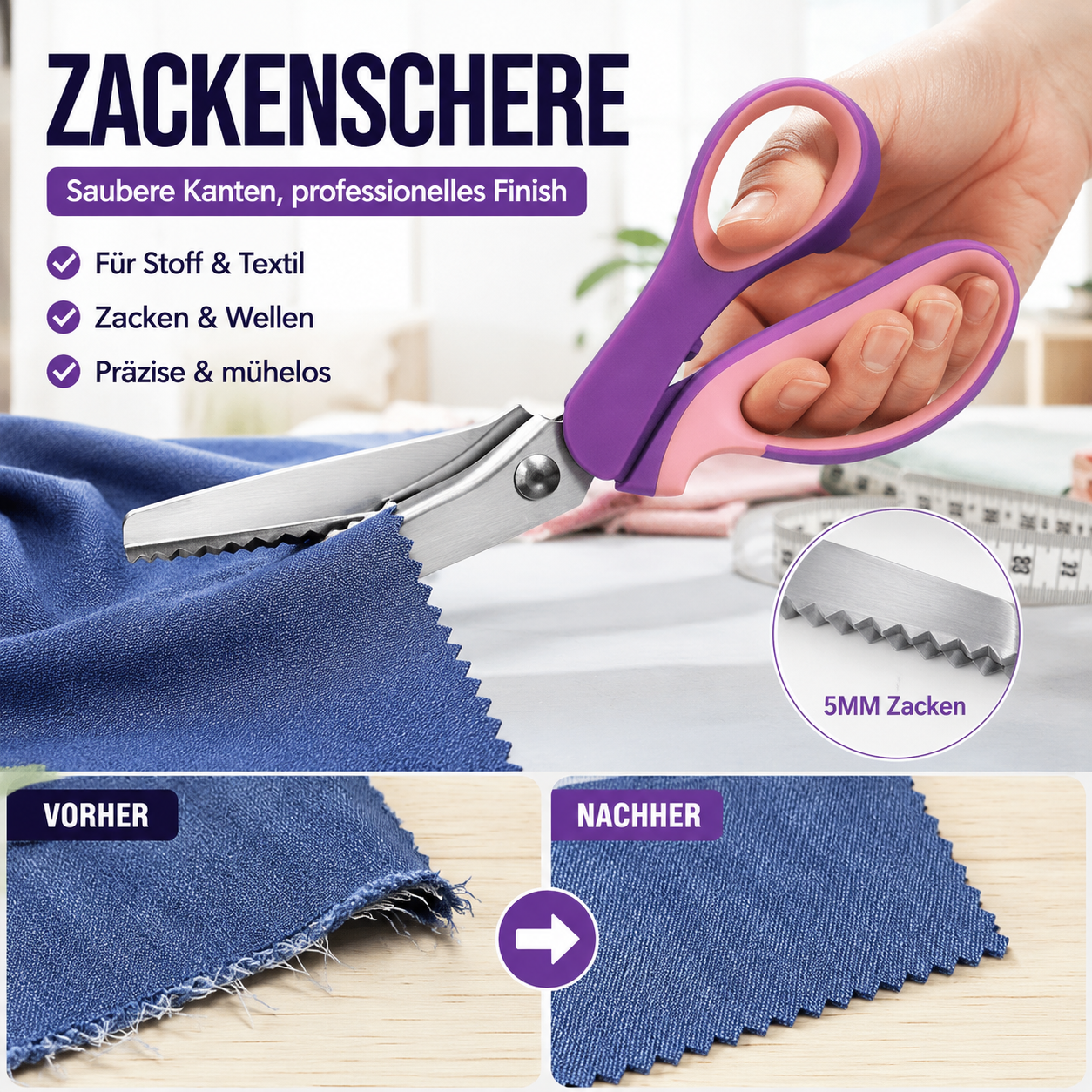 🥳✨Multipurpose zigzag scissors, serrated scissors✂️🧵