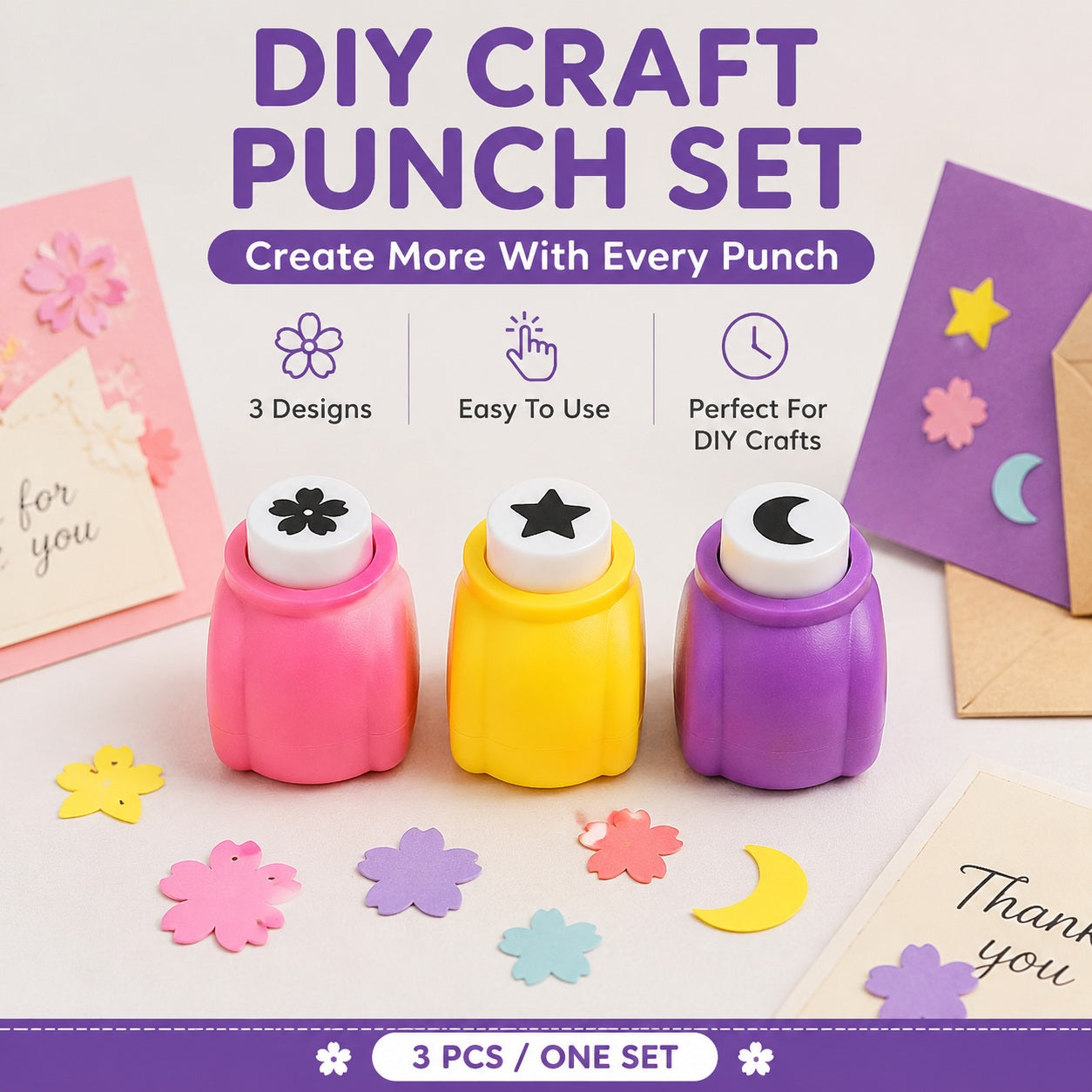 Utilo™ Kids Craft Paper Punch Set
