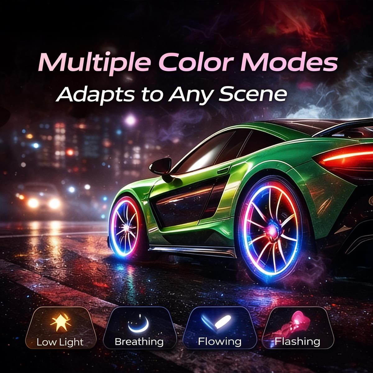 🥳2026 HOT SALE🥳 50% OFF! Motion-Activated LED Wheel Caps – Screw on & glow instantly! 🚗💨