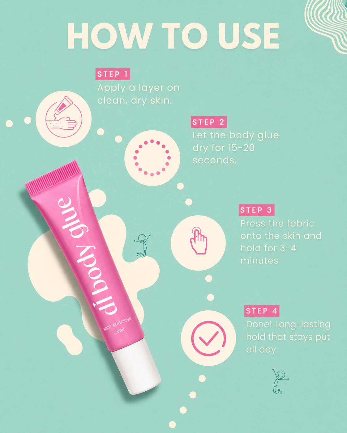 💖 50% OFF! Body Glue – Sweat-Proof, No-Slip Outfit Hold (Offer)