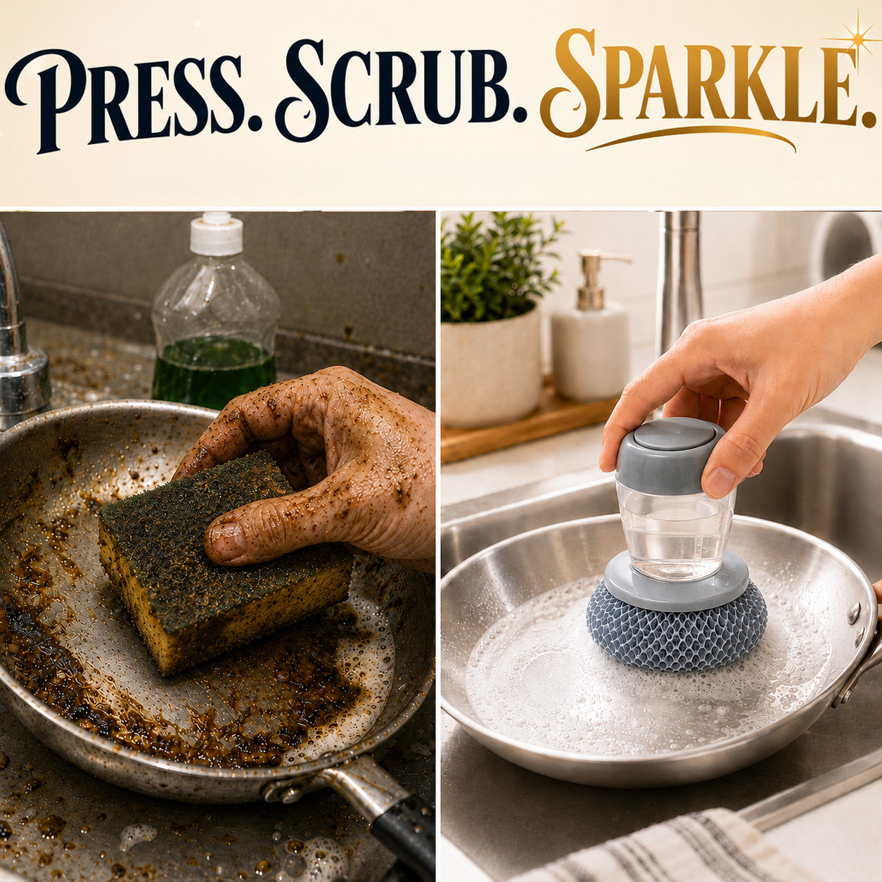 🔥50% OFF! 2 in 1 Soap Dispensing Palm Brush — Clean Dishes Without Dirty Hands ✨