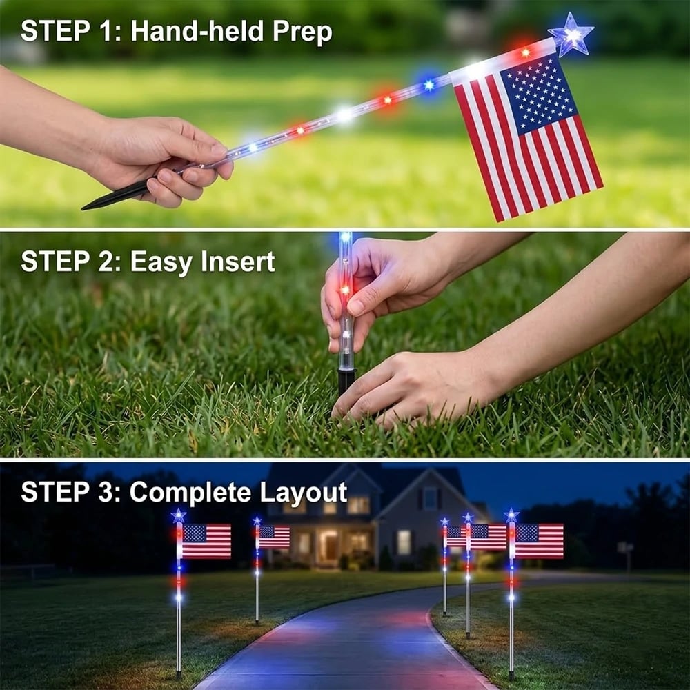 250th Anniversary Solar Flag Lights