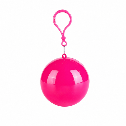 Rose Red RainReady capsule with matching plastic carabiner clip