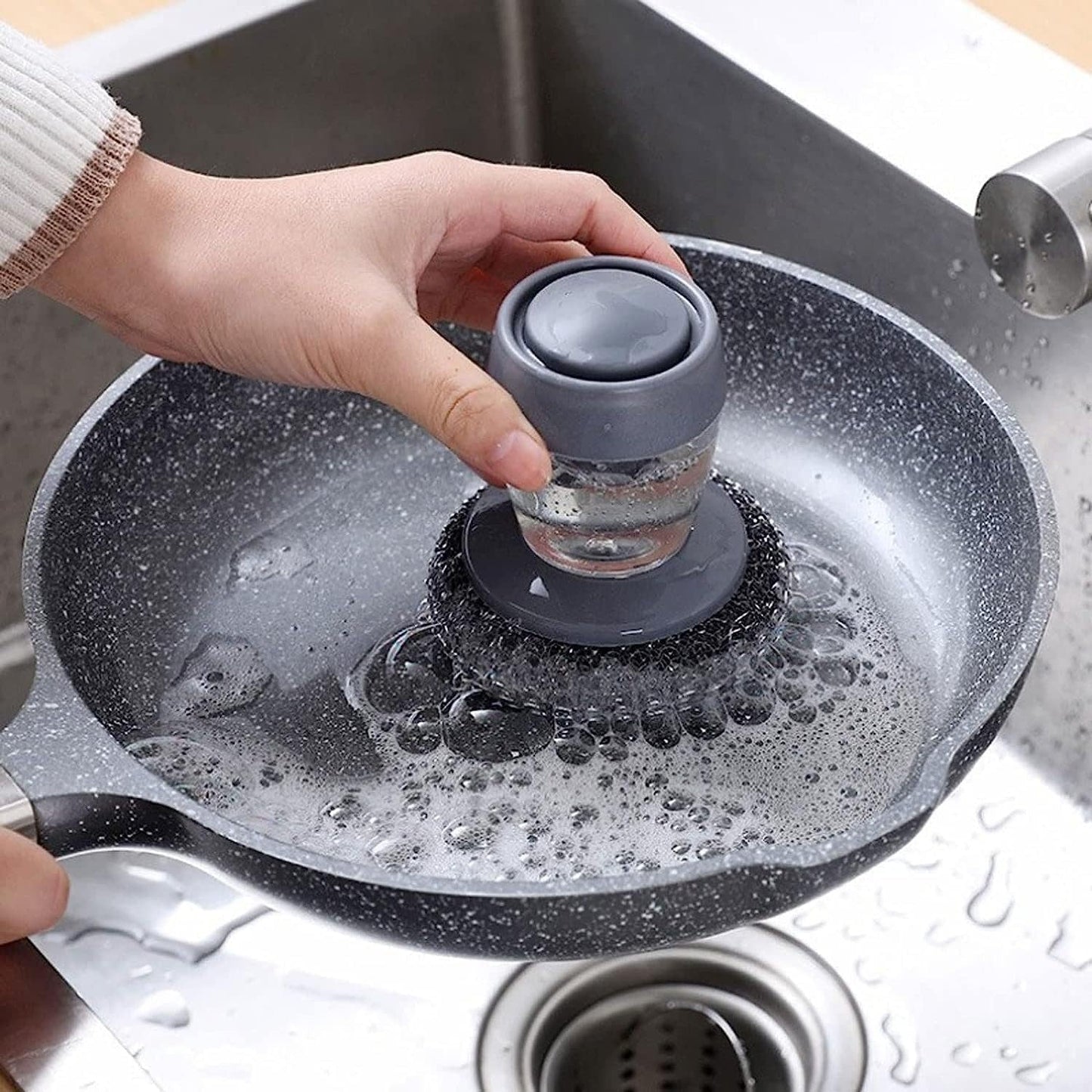 🔥50% OFF! 2 in 1 Soap Dispensing Palm Brush — Clean Dishes Without Dirty Hands ✨