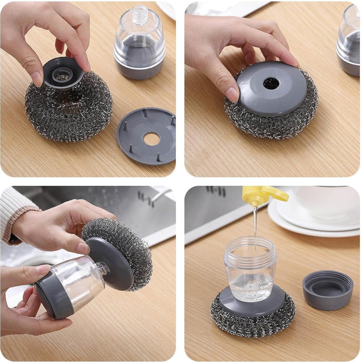 🔥50% OFF! 2 in 1 Soap Dispensing Palm Brush — Clean Dishes Without Dirty Hands ✨