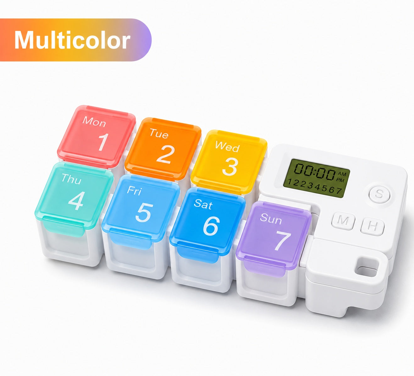 Utilo™ Smart 7-Day Pill Organizer with Alarm Reminder