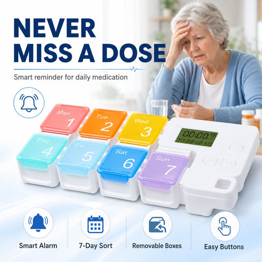 Utilo™ Smart 7-Day Pill Organizer with Alarm Reminder