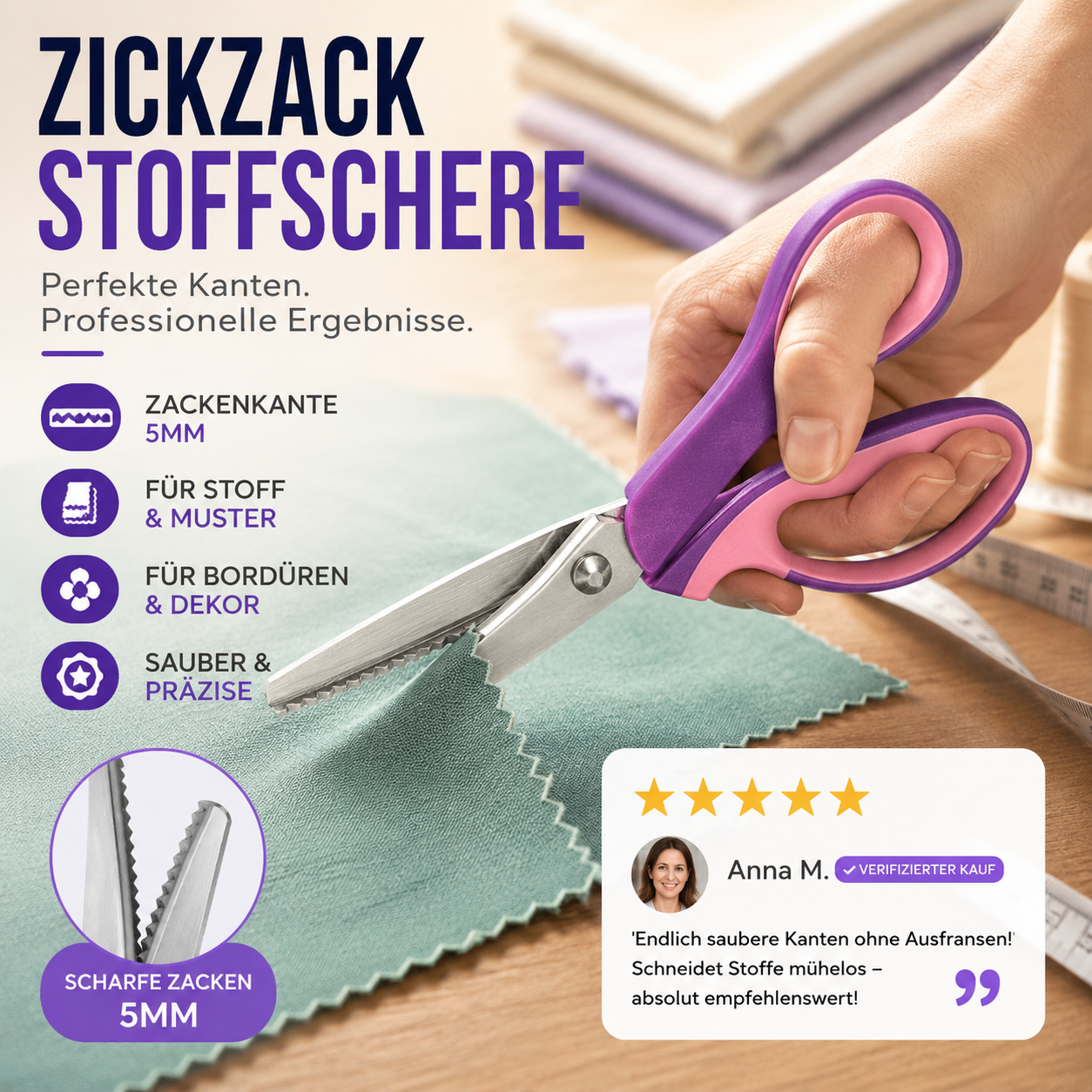 🥳✨Multipurpose zigzag scissors, serrated scissors✂️🧵