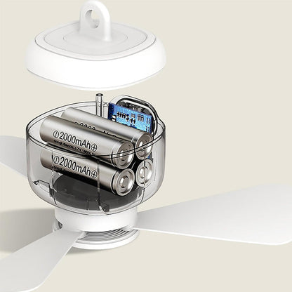 Utilo™ CoolBreeze Rechargeable Hanging Fan with LED Light