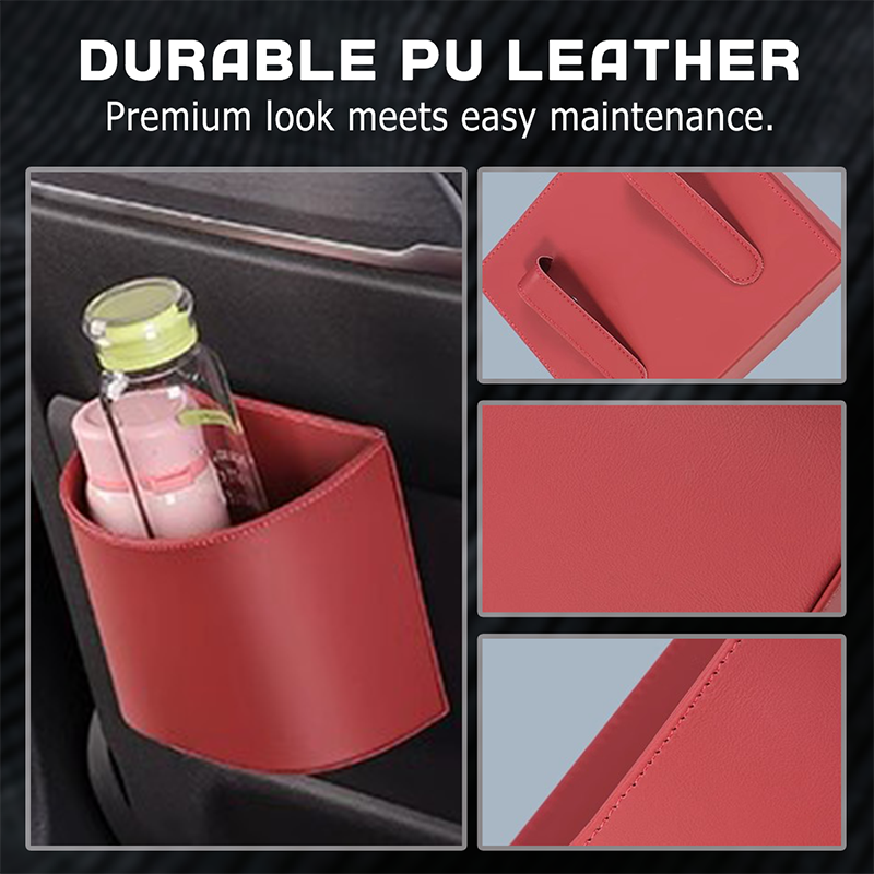 🥳2026 HOT SALE🥳💞50K+ SOLD!🚗 Leather Car Door Cup Holder – Wide‑mouth opening, easy reach for drinks & phone. Clip‑on secure fit. PU leather, tough & stylish. 🛡️✨
