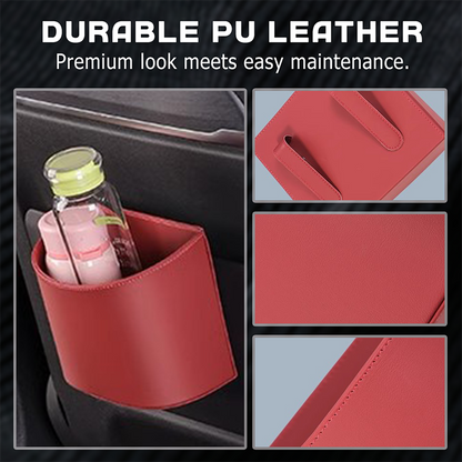 🥳2026 HOT SALE🥳💞50K+ SOLD!🚗 Leather Car Door Cup Holder – Wide‑mouth opening, easy reach for drinks & phone. Clip‑on secure fit. PU leather, tough & stylish. 🛡️✨