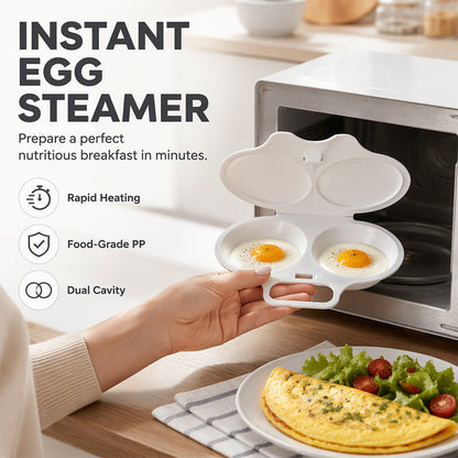 🥳2026 HOT SALE🥳💞50K+ SOLD! 🥗🎁 Utilo™ 50% OFF + BUY 2 GET 1 FREE! Dual Microwave Egg Cooker ! Dual‑cavity, non‑stick & easy clean. Healthier than frying – stock up & save! 🏠✅