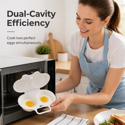 Microwave Egg Poacher ! Dual‑cavity, non‑stick & easy clean. Healthier than frying – stock up & save! 🏠✅ (offer)