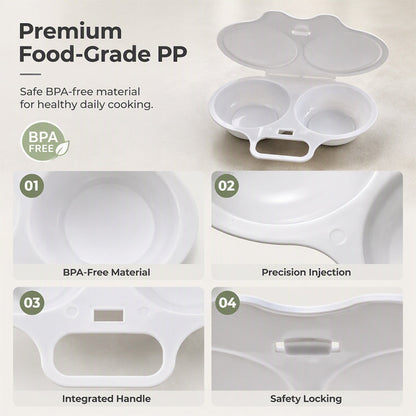 Microwave Egg Poacher ! Dual‑cavity, non‑stick & easy clean. Healthier than frying – stock up & save! 🏠✅ (offer)