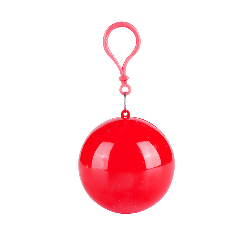 Red RainReady capsule with matching plastic carabiner clip
