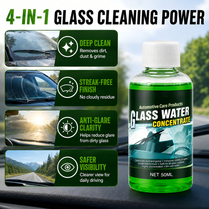 🥳2026 HOT SALE🥳💞50K+ SOLD! 💧✨ 50% OFF! Glass Concentrate – 10ml makes 1L, cuts bugs & grime, streak-free. 1 bottle = 50L.! 🚗💪