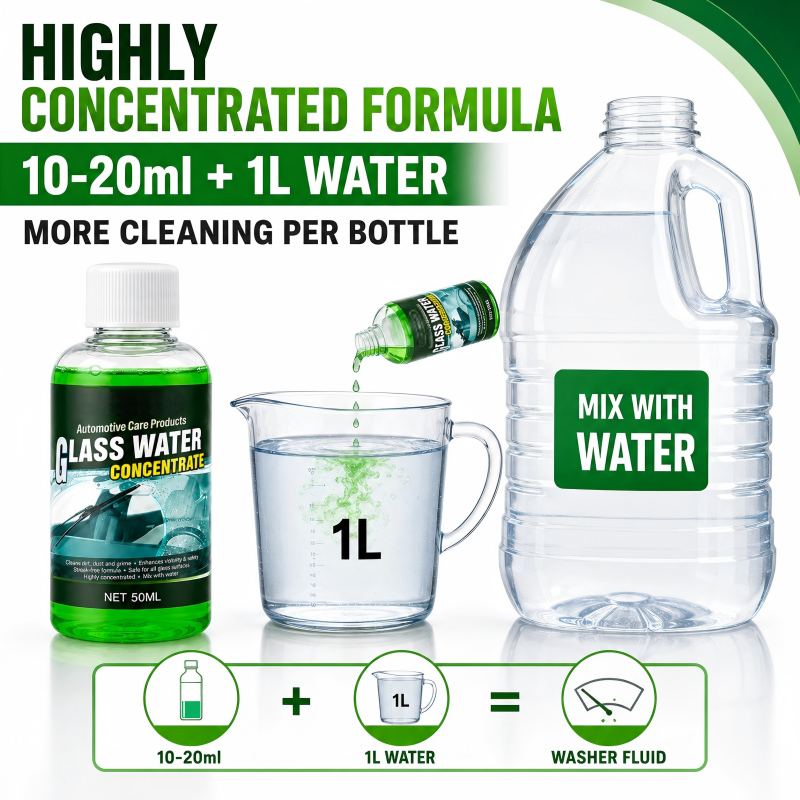 🥳2026 HOT SALE🥳💞50K+ SOLD! 💧✨ 50% OFF! Glass Concentrate – 10ml makes 1L, cuts bugs & grime, streak-free. 1 bottle = 50L.! 🚗💪