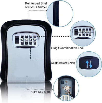 🔐 LIMITED‑TIME 50% OFF! 💐 Wall‑Mounted 4‑Digit Key Safe Box – Heavy‑Duty, Weather‑Resistant ✨