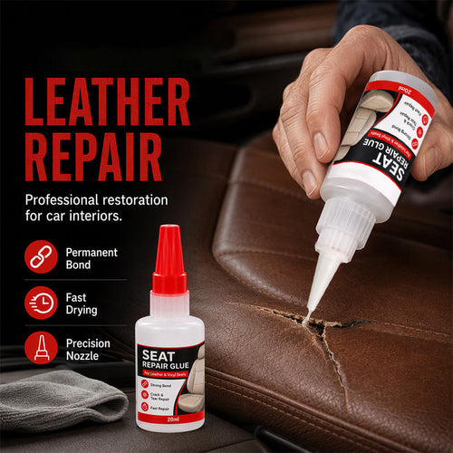 🚗50% OFF NOW! Quick Dry Car Seat Leather Repair Glue‑ Precision Nozzle Vinyl & Leather Adhesive, Permanent Bond Repair Glue for Car Seats, (offer)
