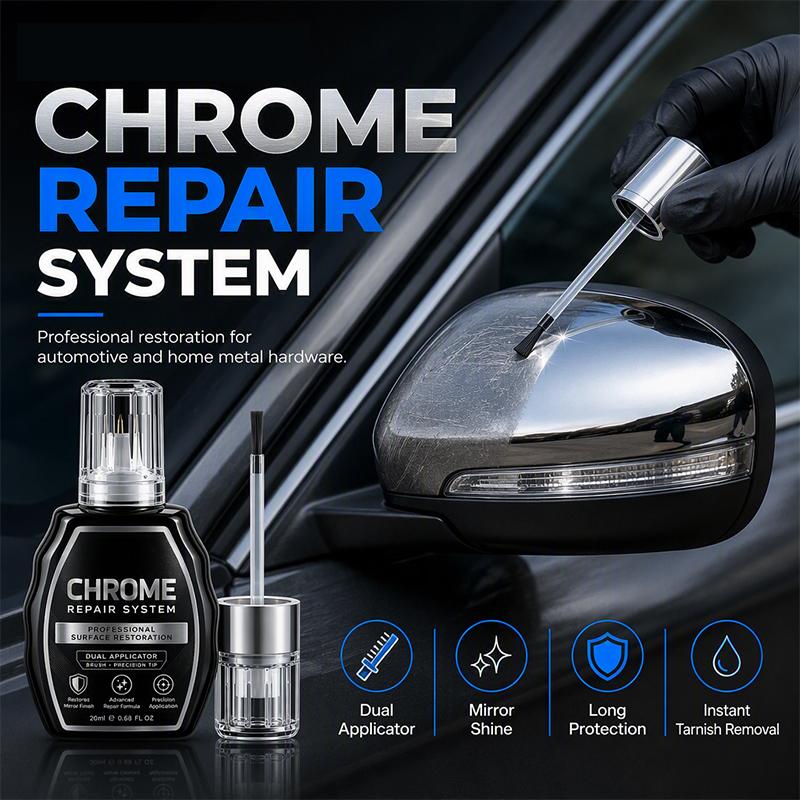 🚗 Chrome Restoration Set – Removes Oxidation & Restores High-Gloss Metallic Finish(offer)