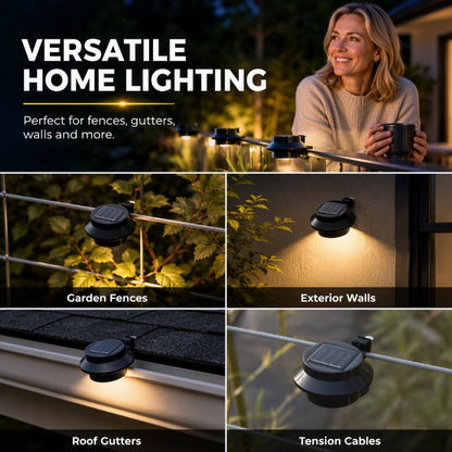 🅷Utilo™ Outdoor Waterproof Solar LED Gutter Wall Lights