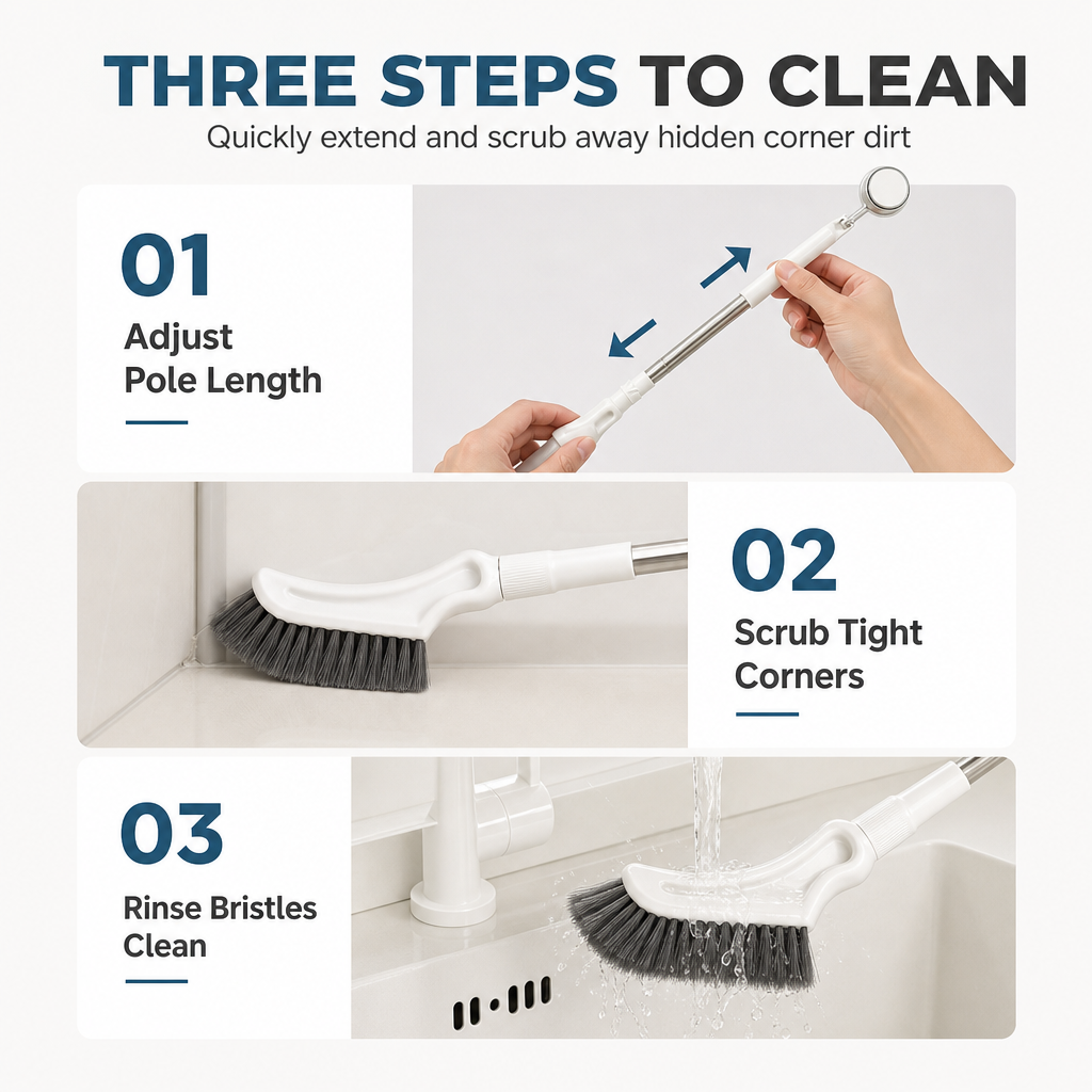 🔥Multifunctional Extendable Long Handle Floor Scrub Brush (offer)